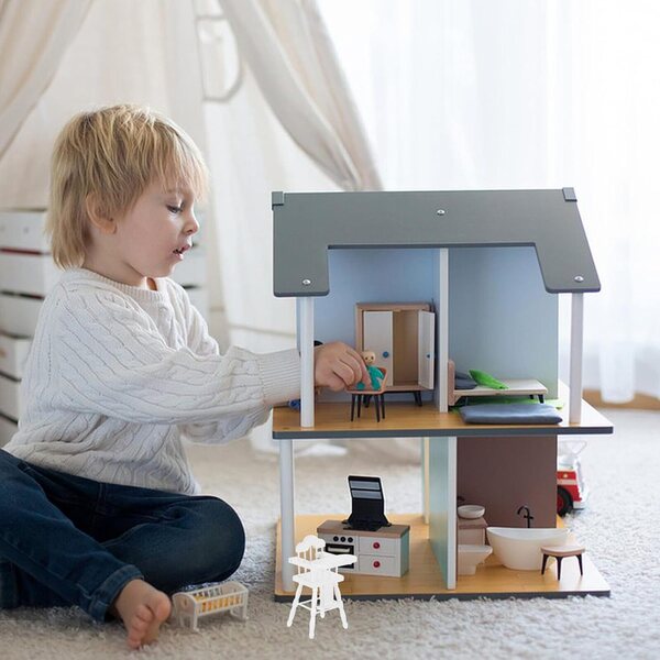 VICASKY Mini Sedia in Legno 1/12 per Casa delle Bambole, Accessorio Fai da Te
