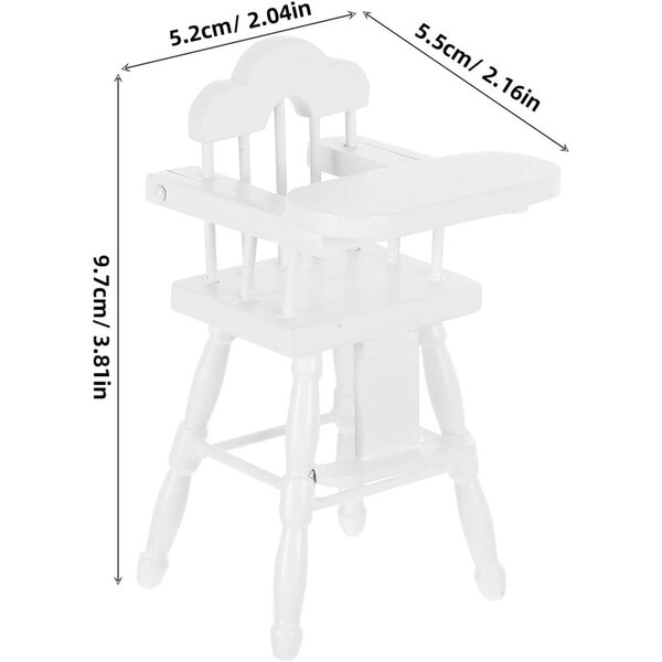 VICASKY Mini Sedia in Legno 1/12 per Casa delle Bambole, Accessorio Fai da Te
