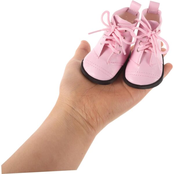 Beaupretty Mini rosa PU-Puppenstiefel, weich und leicht, 7,5 x 5,8 x 4,3 cm