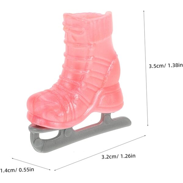 Hohopeti 4 Paar Mini-Puppen-Rollschuhe aus buntem, langlebigem Kunststoff