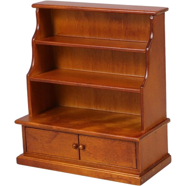 Mini Libreria in Legno per Casa delle Bambole, Mobiletto Portaoggetti 12 cm
