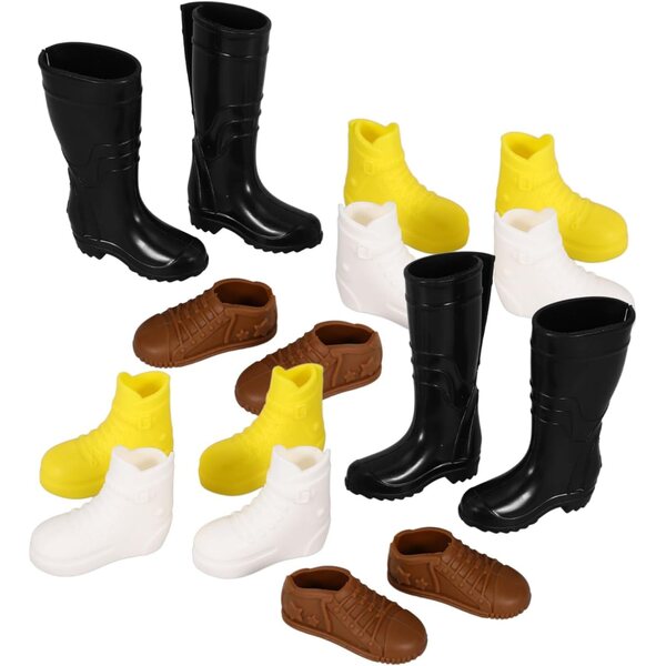Set 8 Paia Scarpe Miniature per Bambole in Plastica Colorate Resistenti