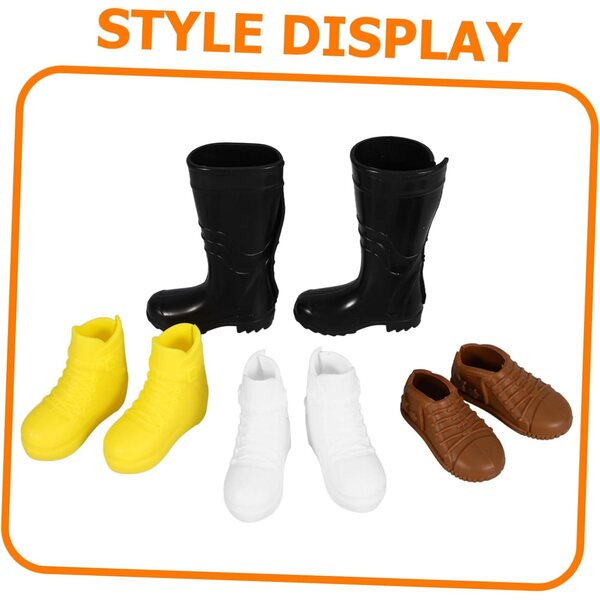 Set 8 Paia Scarpe Miniature per Bambole in Plastica Colorate Resistenti