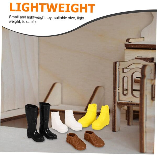 Set 8 Paia Scarpe Miniature per Bambole in Plastica Colorate Resistenti