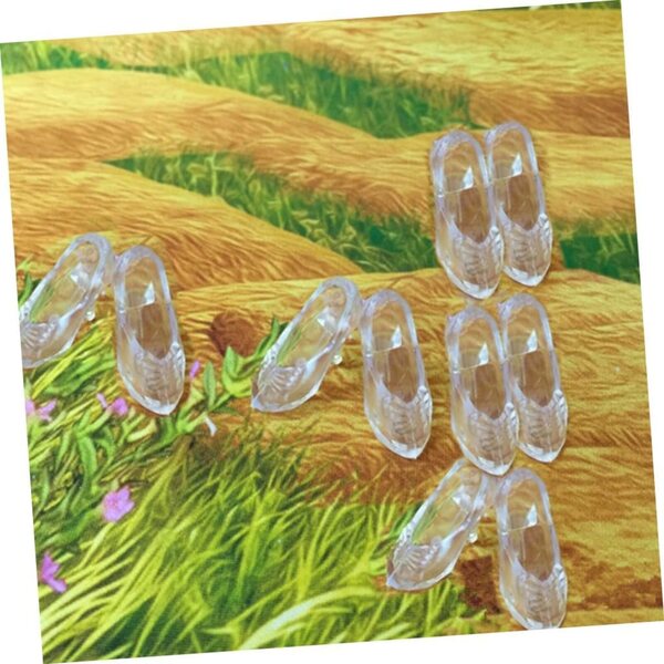 WOONEKY 60 paia mini scarpe trasparenti decorative per bambole e decorazione