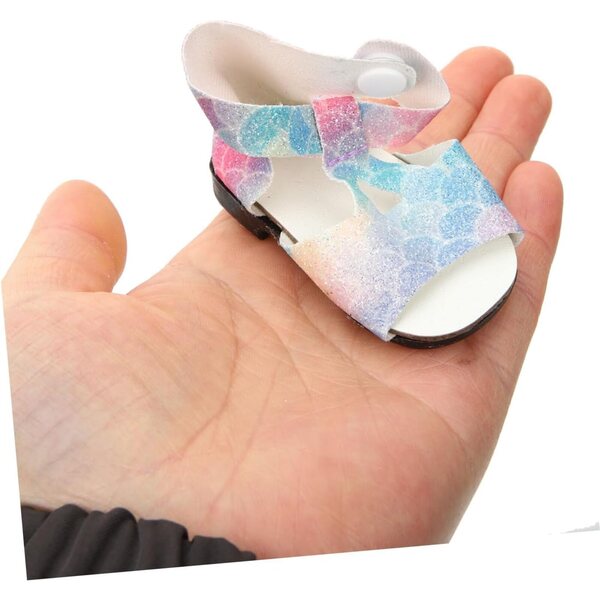 Scarpe miniatura per bambole 18 cm - Set 2 paia plastica rosa e blu ERINGOGO