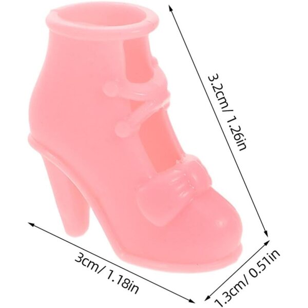 Set mit 10 Paar Miniatur-Schuhen mit Absatz für 40 cm große Welpen, elegant und rosa