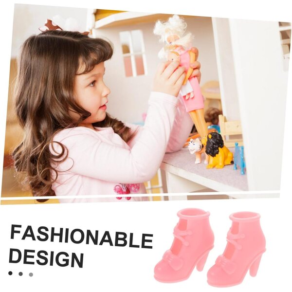 Set mit 10 Paar Miniatur-Schuhen mit Absatz für 40 cm große Welpen, elegant und rosa
