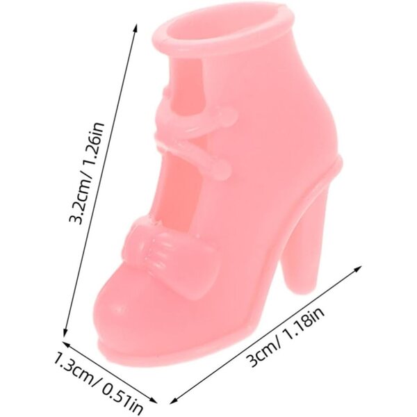 Set mit 10 Paar Miniatur-Schuhen mit Absatz für 40 cm große Welpen, elegant und rosa