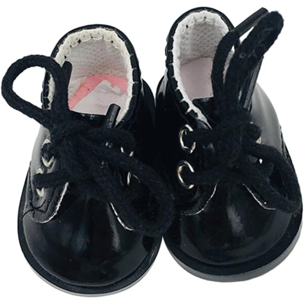 Beaupretty Miniaturschuhe für Puppen aus schwarzem Stoff – dekorative Accessoires