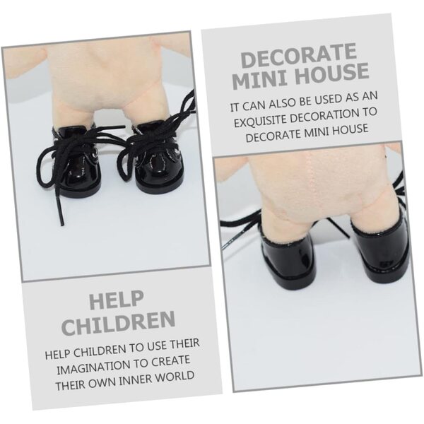 Beaupretty Scarpe Miniature per Bambole in Tessuto Nero - Accessori Decorativi