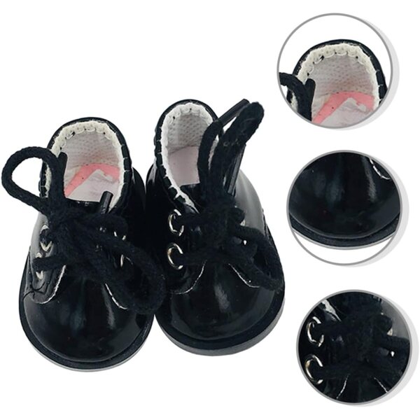 Beaupretty Scarpe Miniature per Bambole in Tessuto Nero - Accessori Decorativi