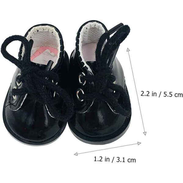 Beaupretty Scarpe Miniature per Bambole in Tessuto Nero - Accessori Decorativi