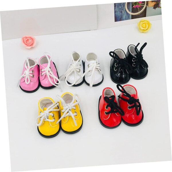 Beaupretty Scarpe Miniature per Bambole in Tessuto Nero - Accessori Decorativi