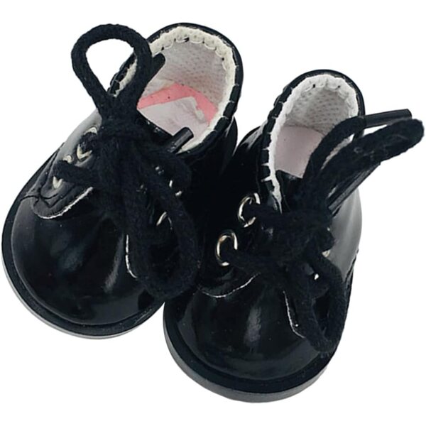 WOONEKY Mini Scarpe Nere in Tessuto per Bambole - Accessori Decorativi Fatti a Mano