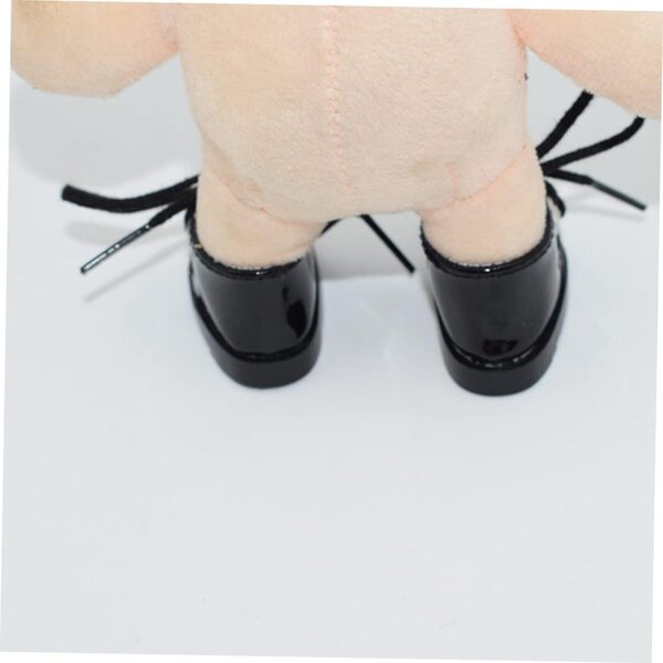 WOONEKY Mini Scarpe Nere in Tessuto per Bambole - Accessori Decorativi Fatti a Mano