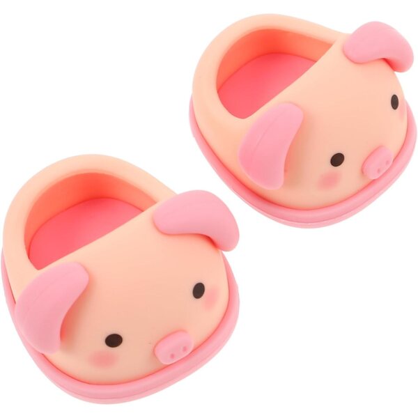 Mini Scarpe per Bambola a Forma di Maiale Rosa per Gioco di Ruolo e Decorazione