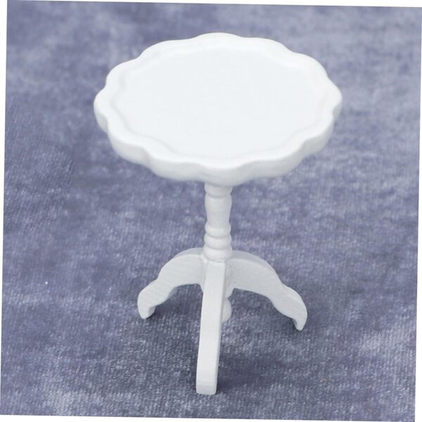 Alasum Mini Tavolo Rotondo in Legno Bianco per Casa delle Bambole e Decorazioni Miniatura