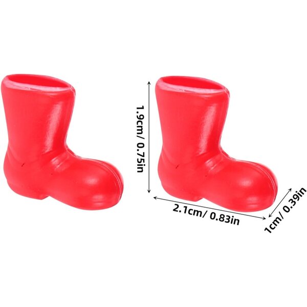 Los 96 Mini-Weihnachtsmannstiefel 2 cm – Weihnachtsdekoration aus Kunststoff