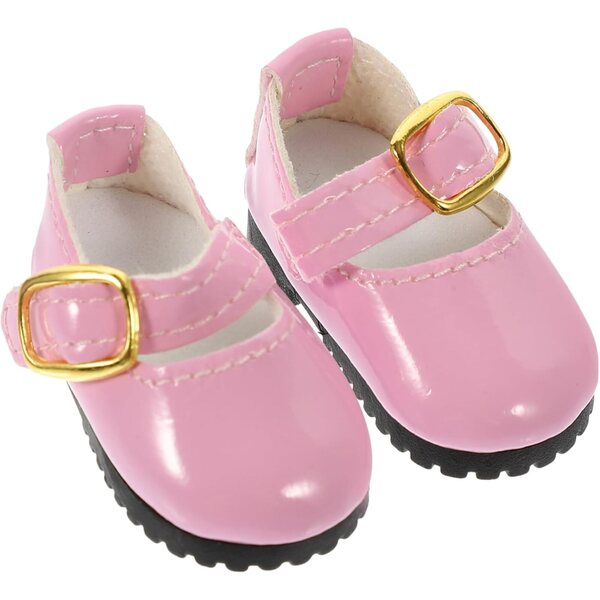 Rosa Lederschuhe 4,5x2,2 cm für 15 cm Mini-BJD-Puppen - Modeaccessoires für Mädchen