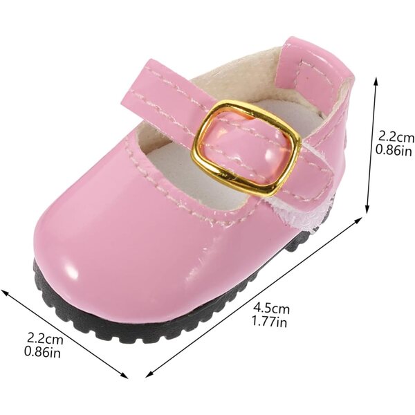 Rosa Lederschuhe 4,5x2,2 cm für 15 cm Mini-BJD-Puppen - Modeaccessoires für Mädchen