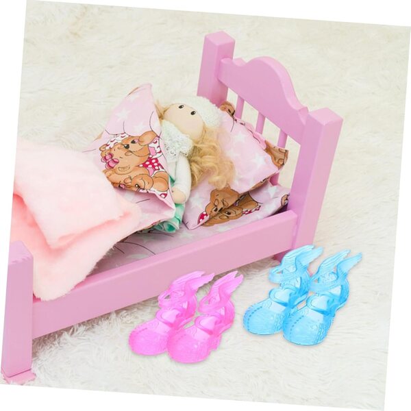 Set 6 paia di mini scarpe per bambole 60 cm – stivaletti e scarpe in plastica colorate