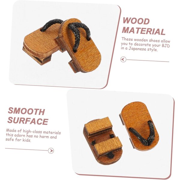Mini Scarpe in Legno per Bambole 2x1 cm - Accessori Decorativi per Case di Bambole Feste
