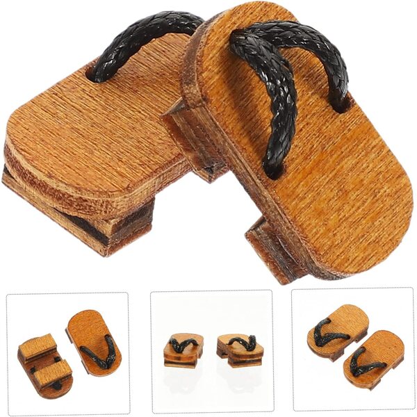 Mini Scarpe in Legno per Bambole 2x1 cm - Accessori Decorativi per Case di Bambole Feste
