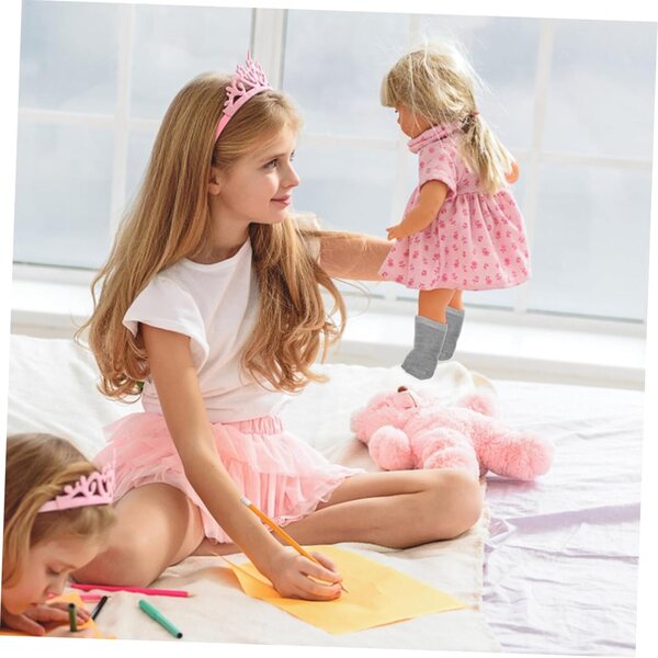 Set mit 6 Paar Miniatursocken für 18-Zoll-Puppen aus weichem Polyester