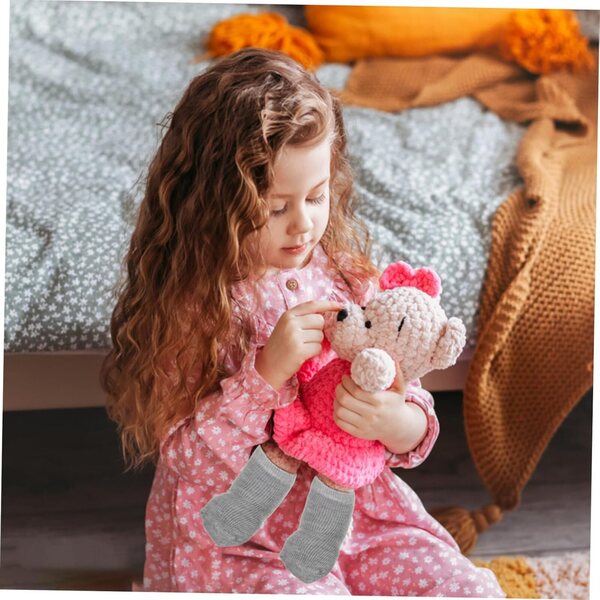 Set mit 6 Paar Miniatursocken für 18-Zoll-Puppen aus weichem Polyester