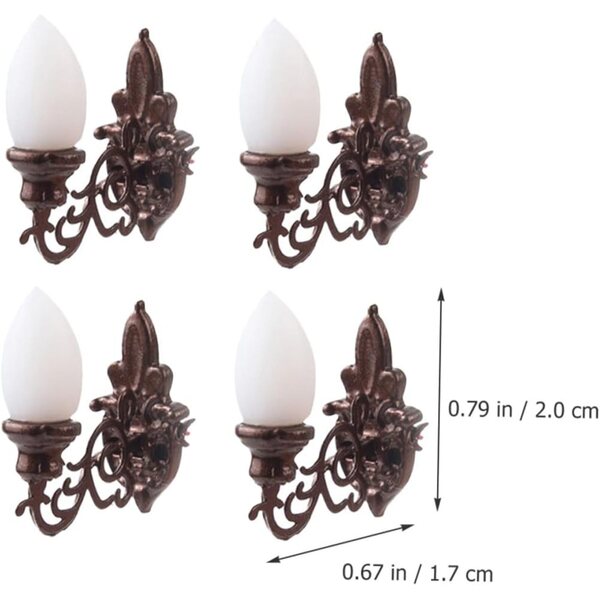 Lampada da Parete LED Miniatura 4 Pezzi per Casa delle Bambole e Modellismo