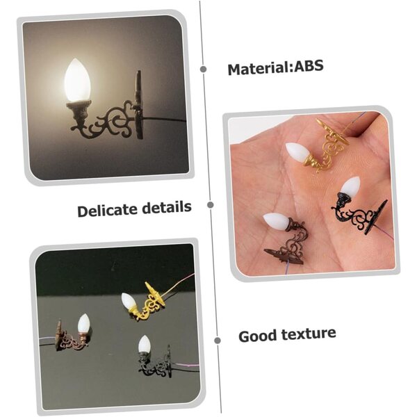 Lampada da Parete LED Miniatura 4 Pezzi per Casa delle Bambole e Modellismo