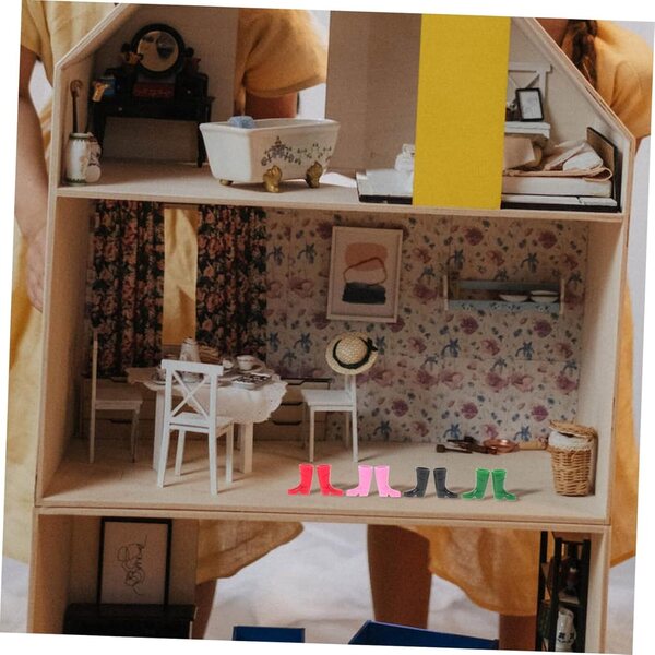 Vaguelly Mini Stivali da Pioggia per Casa delle Bambole, Accessori Decorativi Natalizi