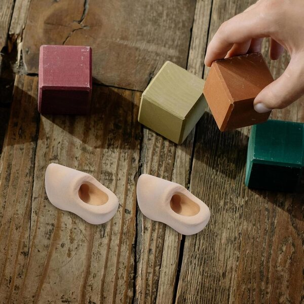 Mini Scarpe Non Verniciate per Casa delle Bambole Accessori DIY 3x1,5 cm
