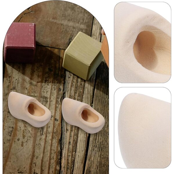 Mini Scarpe Non Verniciate per Casa delle Bambole Accessori DIY 3x1,5 cm