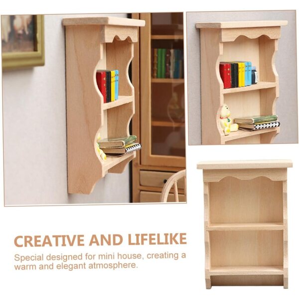Mobili in Miniatura per Casa delle Bambole - Mini Mensola da Parete in Legno, 8,8x6,3 cm