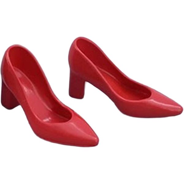 1/6 Schuhe mit hohen Absätzen für 30,5-cm-Puppen – elegante rote PVC-Miniaturen