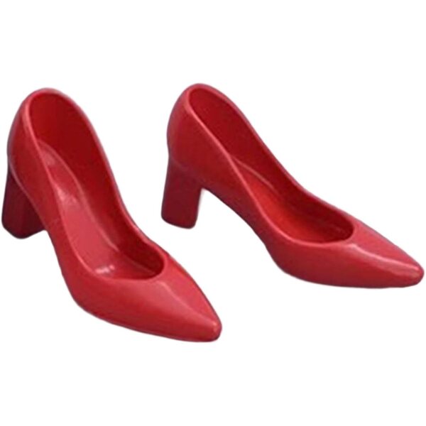 1/6 Schuhe mit hohen Absätzen für 30,5-cm-Puppen – elegante rote PVC-Miniaturen
