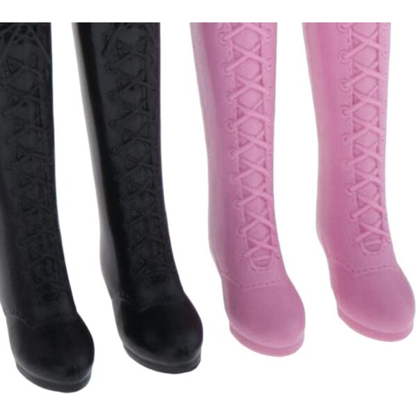 Set mit 2 Paar schwarzen Schuhen für handgefertigte 30,5-cm-Puppen im Maßstab 1:6, elegantes Ersatzzubehör