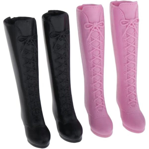 Set mit 2 Paar schwarzen Schuhen für handgefertigte 30,5-cm-Puppen im Maßstab 1:6, elegantes Ersatzzubehör