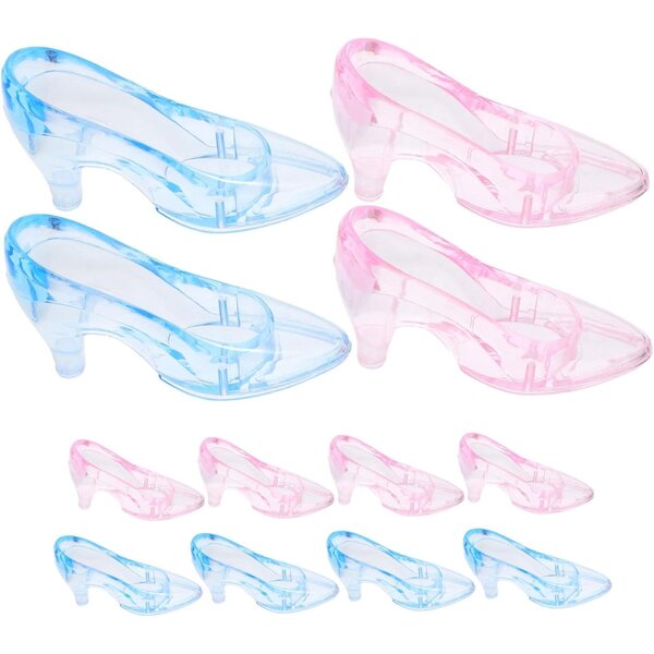 Set 24 Mini Scarpe con Tacco in Plastica Decorazioni per Feste a Tema Principessa