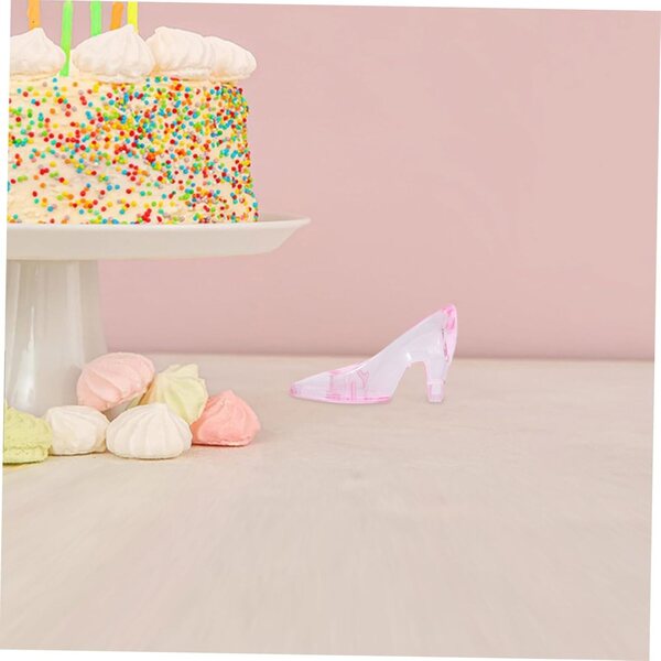 Set 24 Mini Scarpe con Tacco in Plastica Decorazioni per Feste a Tema Principessa