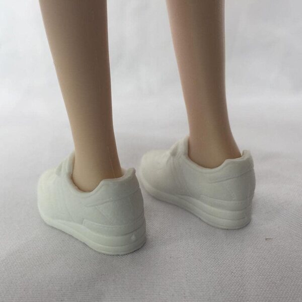 Scarpe Bianche 1/6 in Plastica con Tacco per Bambole Blythe e Simili