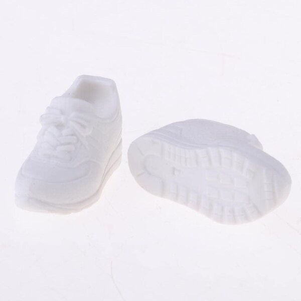 Scarpe Bianche 1/6 in Plastica con Tacco per Bambole Blythe e Simili
