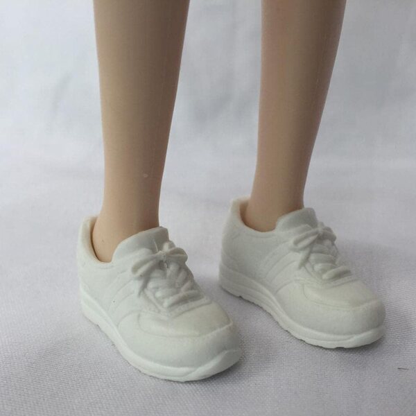 Scarpe Bianche 1/6 in Plastica con Tacco per Bambole Blythe e Simili