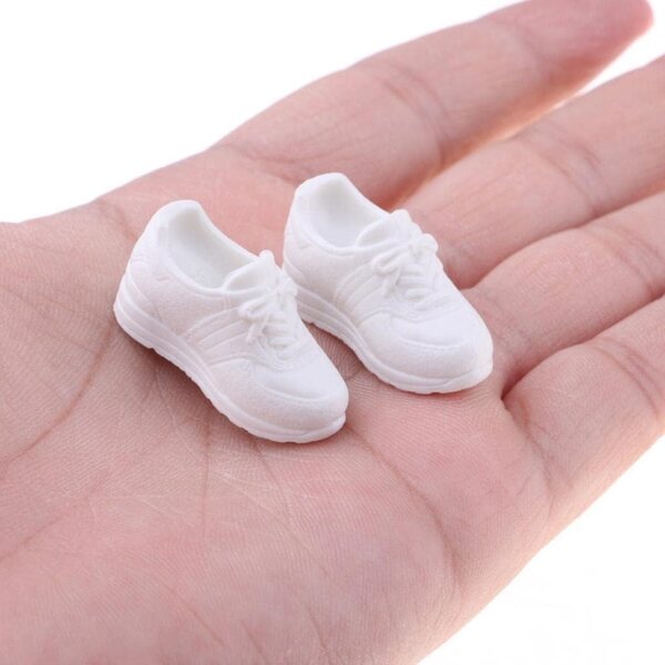 Scarpe Bianche 1/6 in Plastica con Tacco per Bambole Blythe e Simili