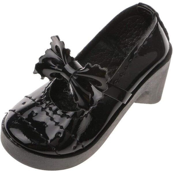 Lolita-Schuhe mit Schleife und klobigem Absatz für 1/3 BJD-Puppen – Schwarz