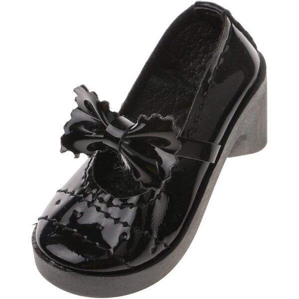 Lolita-Schuhe mit Schleife und klobigem Absatz für 1/3 BJD-Puppen – Schwarz