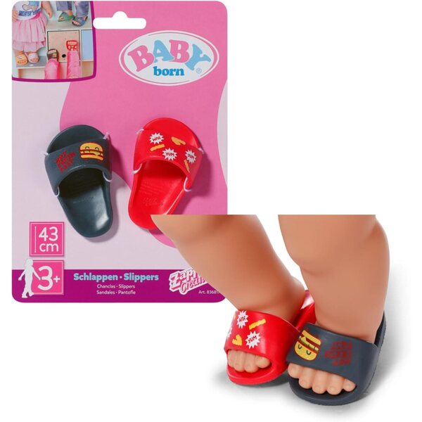 BABY born Chaussons colorati per bambole 43 cm, calzature estive sicure e comode
