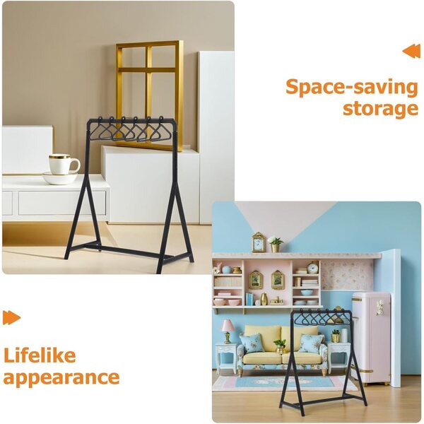 Set Mini Appendini e Scaffold per Vestiti Bambole WEKAMOS, Accessori Mobili Miniatura